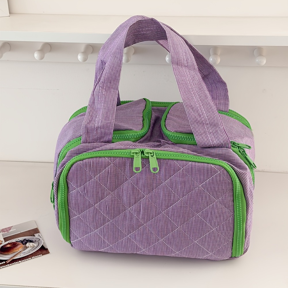 Travel Accessories Organizer Bag - กระเป๋าจัดระเบียบแปรงแต่งหน้าแบบพกพา ความจุขนาดใหญ่ มีช่องซิปหลายช่อง และมีช่องสำหรับใส่แปรงแยกต่างหาก เหมาะสำหรับพกพาเดินทาง