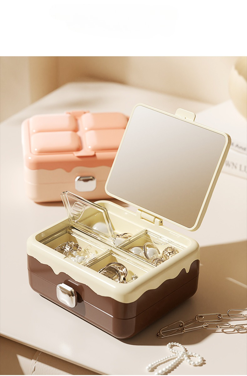 Travel Accessories Jewelry - กล่องเก็บเครื่องประดับพกพาขนาดเล็ก สำหรับเก็บต่างหู สร้อยคอ แหวน กล่องใส่เครื่องประดับ กล่องจัดระเบียบอุปกรณ์เสริมขนาดเล็ก