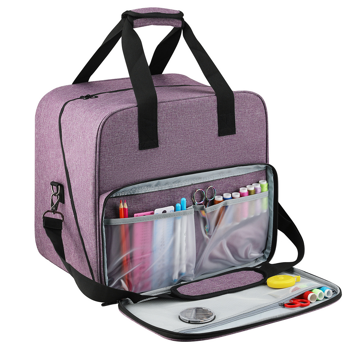 Travel Accessories Organizer Bag - จักรเย็บผ้าขนาดใหญ่กระเป๋าสีเทากระเป๋า Tote แบบพกพา Travel Home Organizer
