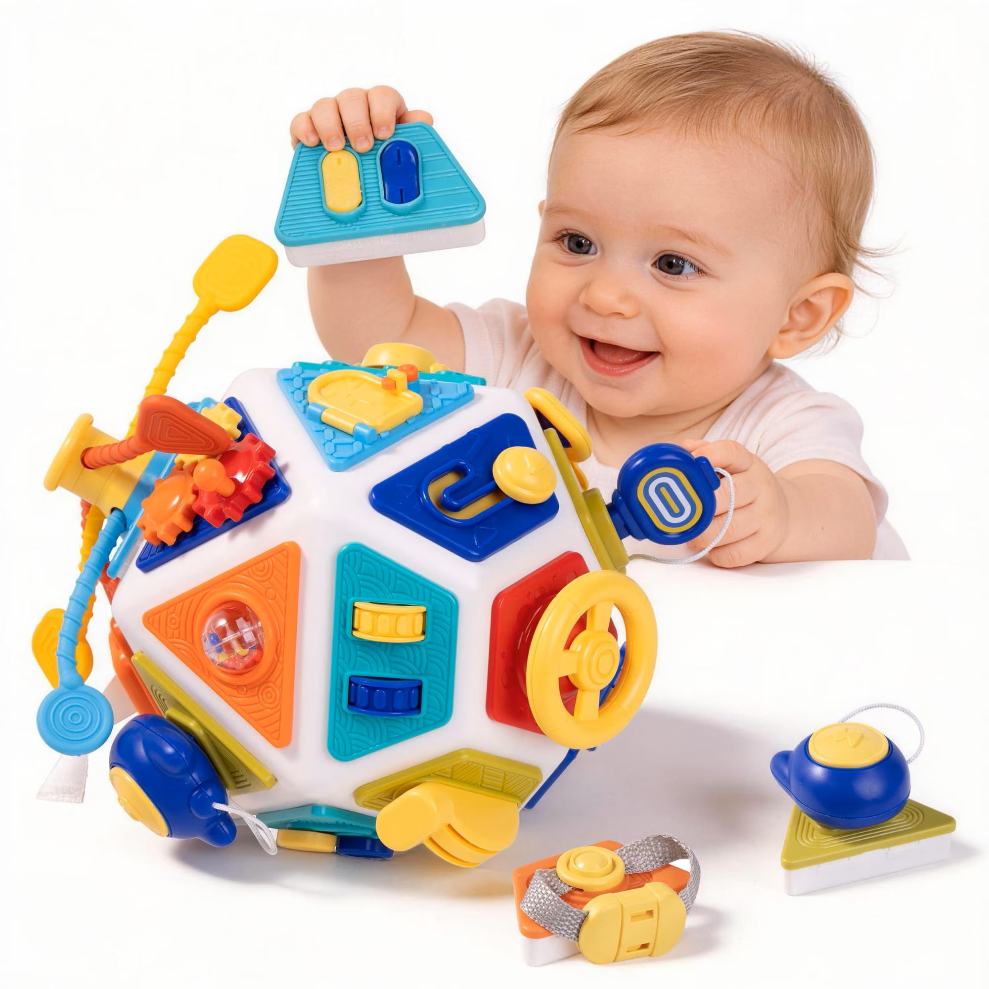 Travel Accessories Baby - ของเล่นเสริมพัฒนาการเด็ก 22-in-1 บอร์ดกิจกรรม ลูกบาศก์กิจกรรม ของเล่นมอนเตสซอรี่ ของเล่นเสริมทักษะการเรียนรู้