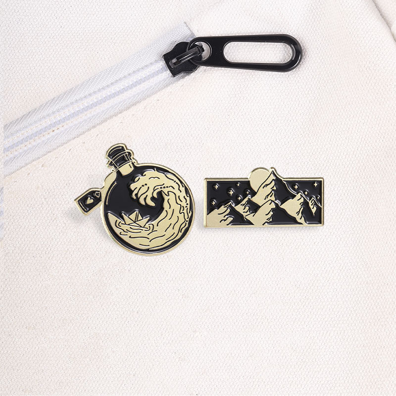เข็มกลัดเคลือบลายภูเขาและคลื่น - Travel Accessories Jewelry บทวิจารณ์และราคา