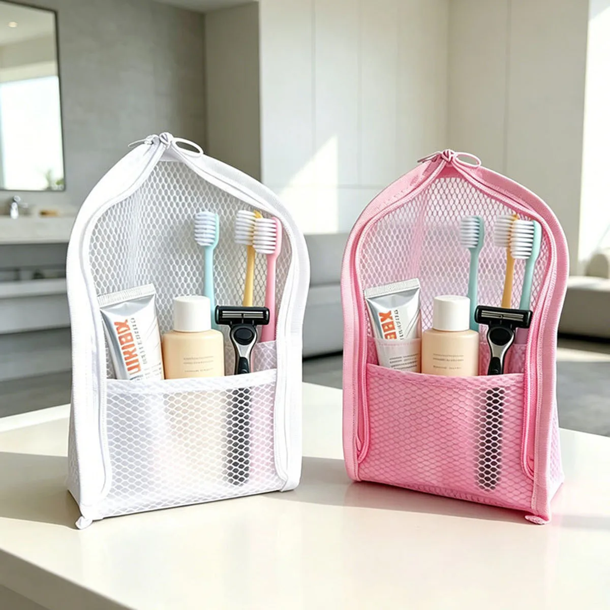 กระเป๋าใส่เครื่องสำอางแบบตาข่า - Travel Accessories Organizer Bag บทวิจารณ์และราคา